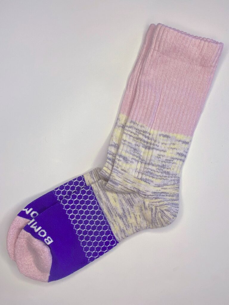 Rosepetal Marl Space Dye Triblock Medium Calf Socks 