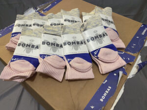 Rosepetal Marl Space Dye Triblock Medium Calf Socks