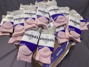 Rosepetal Marl Space Dye Triblock Medium Calf Socks