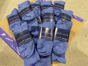 Virgin Atlantic [Large] Blue Solid Calf Socks