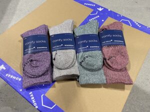 Virgin Atlantic Calf Socks [Large] - Winter White Mocha/Pine/Maroon/Winter Wine Violet