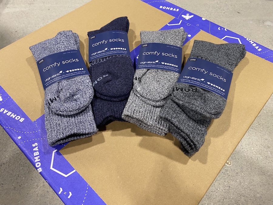 Virgin Atlantic [Large] Calf Socks Assorted Gray & Blue