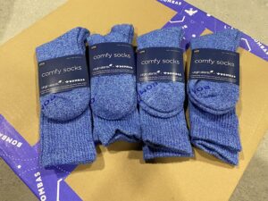 Virgin Atlantic [Large] Blue Solid Calf Socks