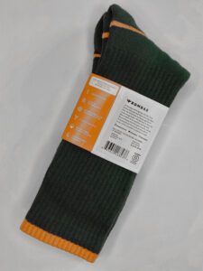 Neon Tipping Border Midnightolive Medium Calf Socks