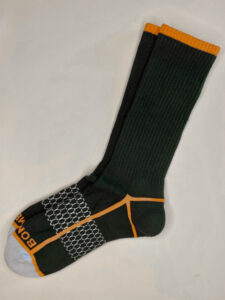 Neon Tipping Border Midnightolive Medium Calf Socks