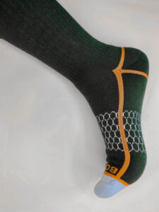 Neon Tipping Border Midnightolive Medium Calf Socks