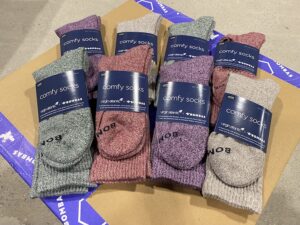 Virgin Atlantic Calf Socks [Large] - Winter White Mocha/Pine/Maroon/Winter Wine Violet
