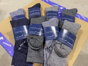 Virgin Atlantic [Large] Calf Socks Assorted Gray & Blue