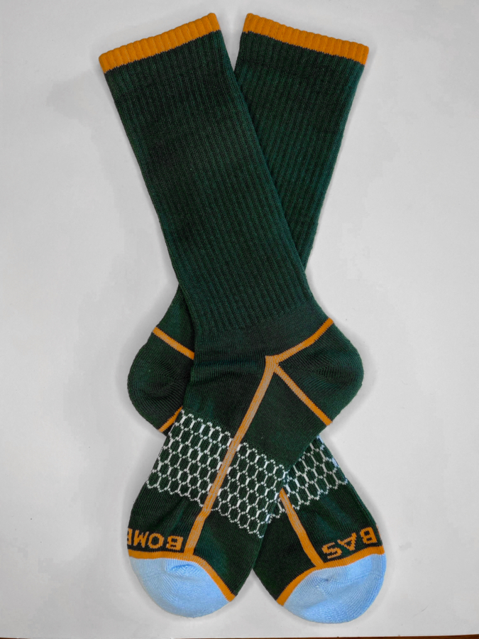 Bombas Calf Socks Neon Tipping Midnight Olive