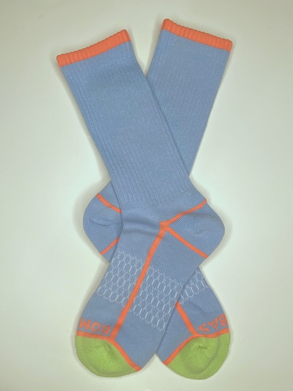 Bombas Calf Socks Neon Tipping Powder Blue