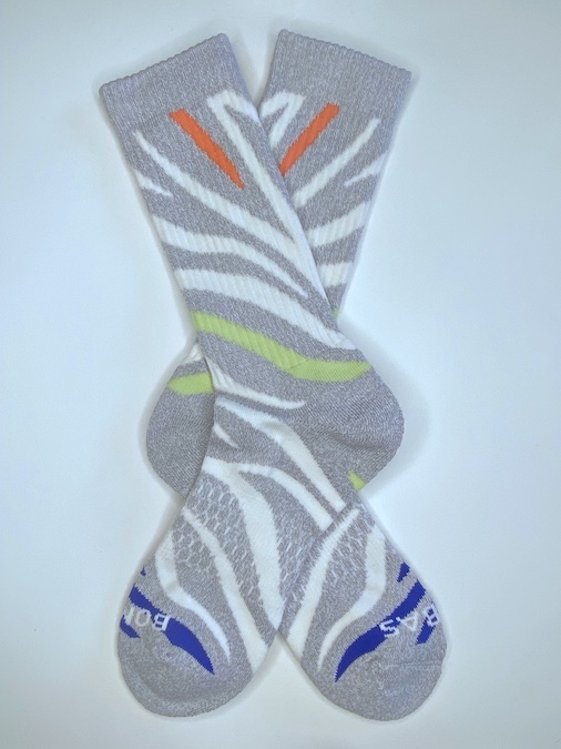 Bombas Calf Socks Medium Dovegrey Zebra Print