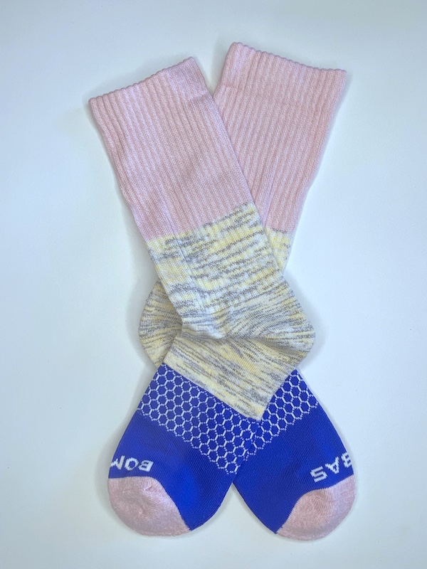 Bombas Tri-Block Calf Socks Medium Rosepetal Marl
