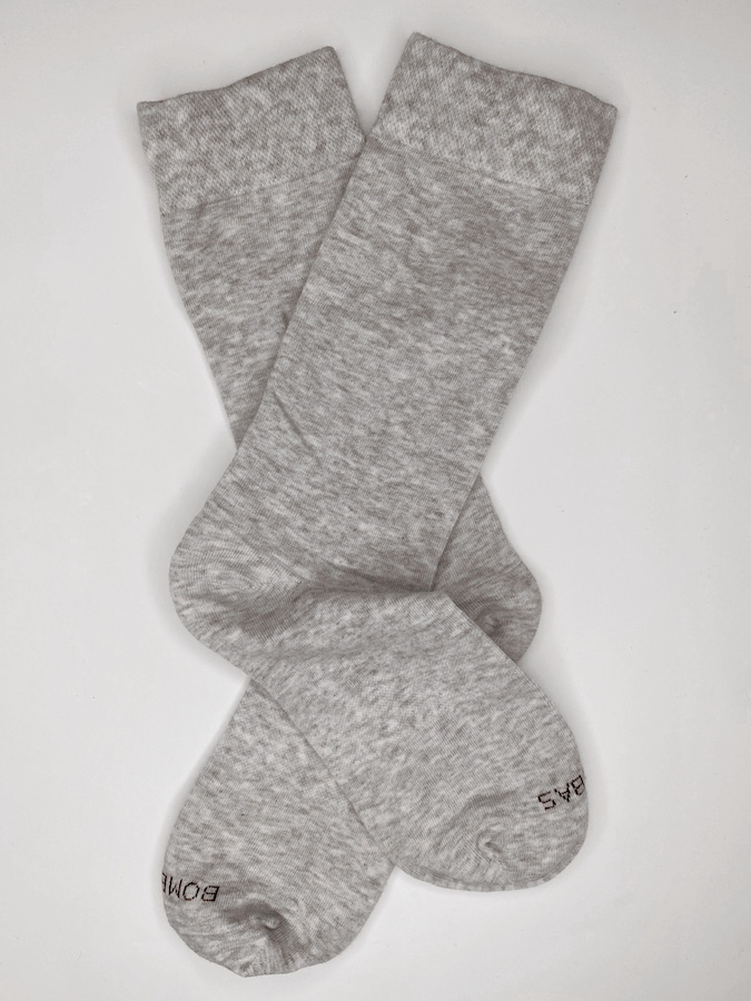 Bombas Lightweight Marl Gray Crew Socks