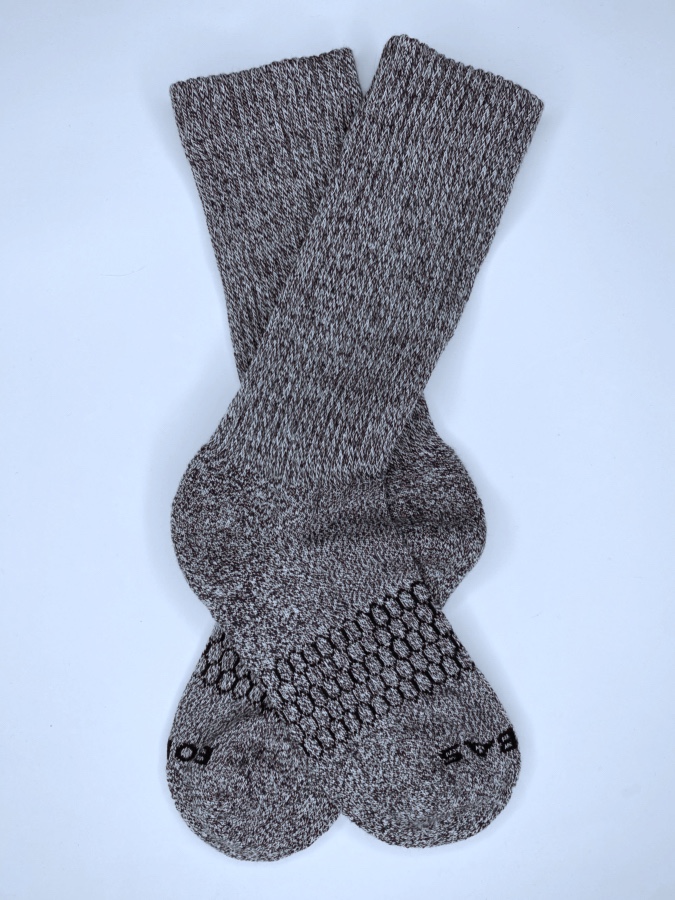 Small Size Bombas Blue/Gray Marl Crew Socks